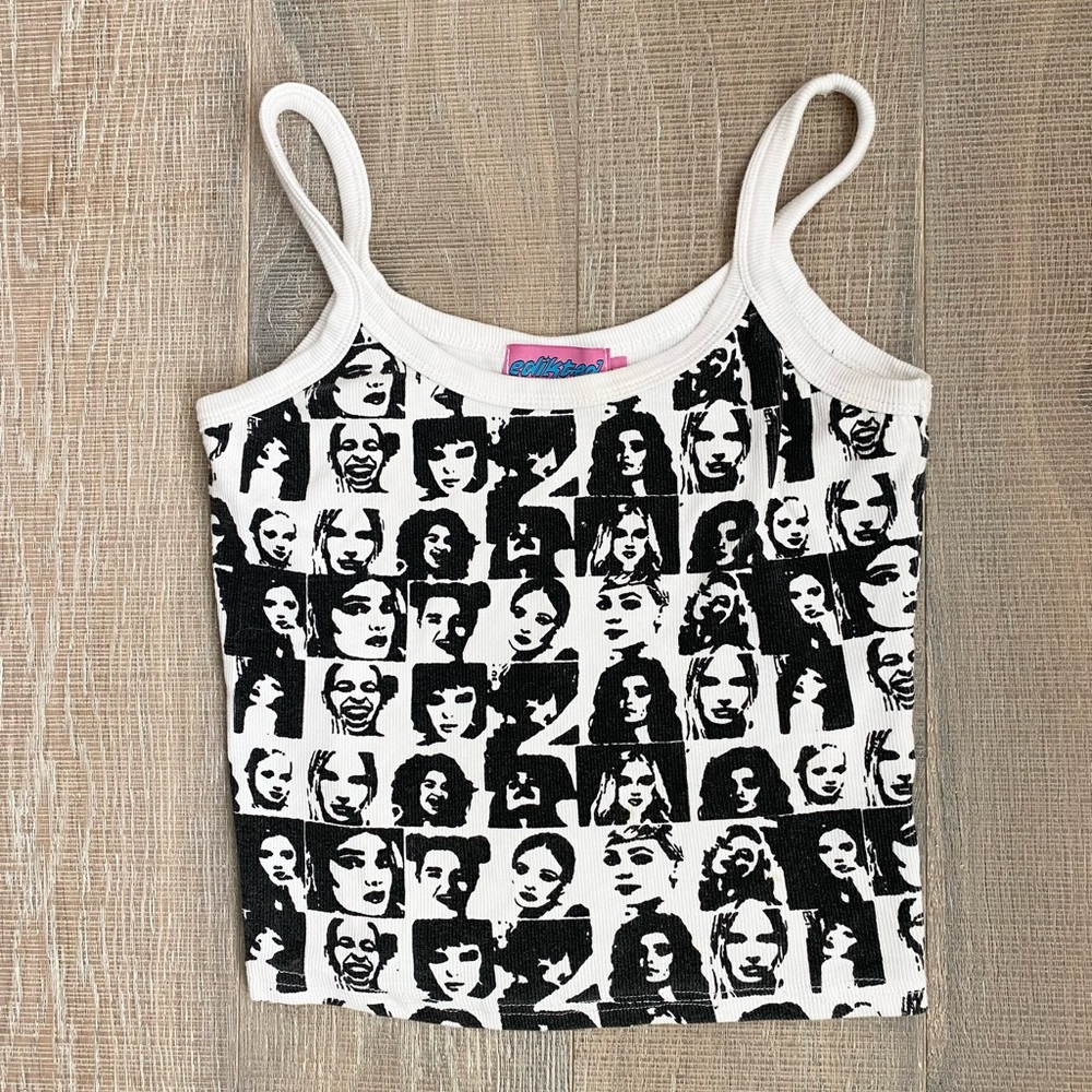 Edikted Face Crop Tank Top